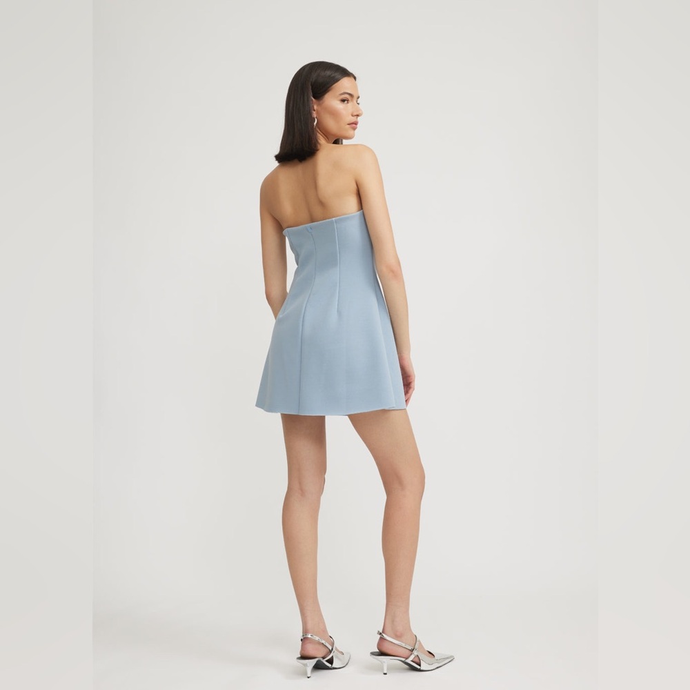 Tojha bow back Blue Strapless Dress nwt - Picture 5 of 9